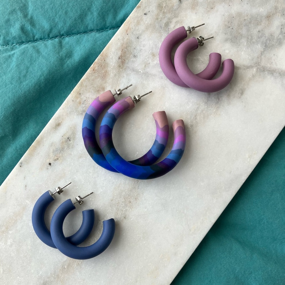 Polymer Clay Hoops - Set #5